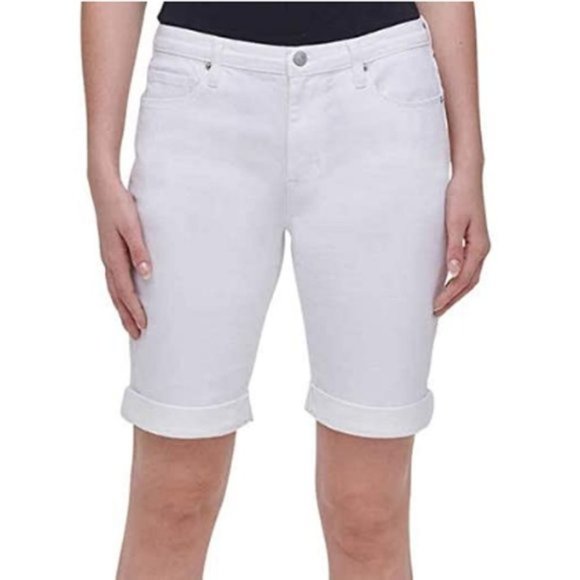 DKNY White Bermuda Shorts, Cotton Blend, 16, NWT - Picture 3 of 9